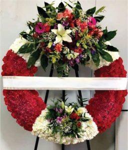 Corona de flores fúnebre