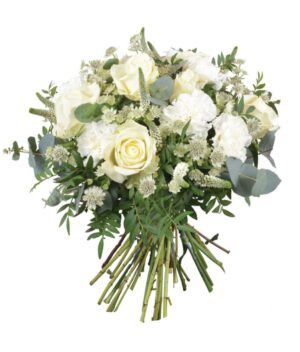 ramo de flores blancas con amor