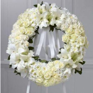 corona de flores fúnebre
