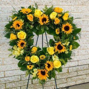 arreglo fúnebre girasol
