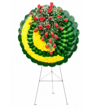 Corona de flores redondo