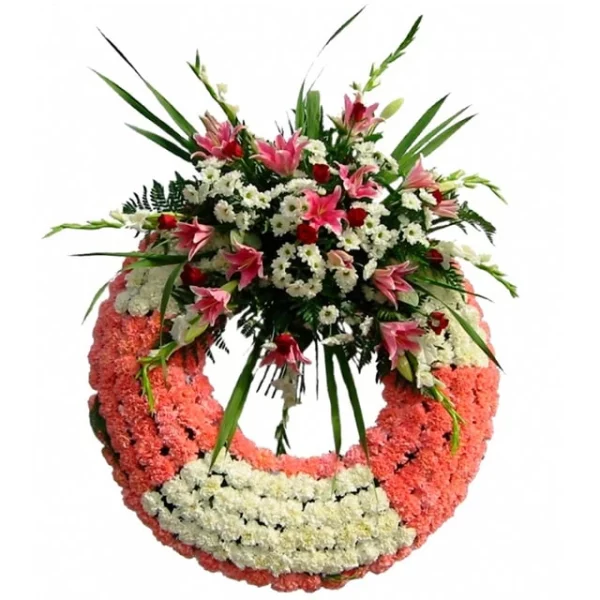 Corona fúnebre de Claveles de colores
